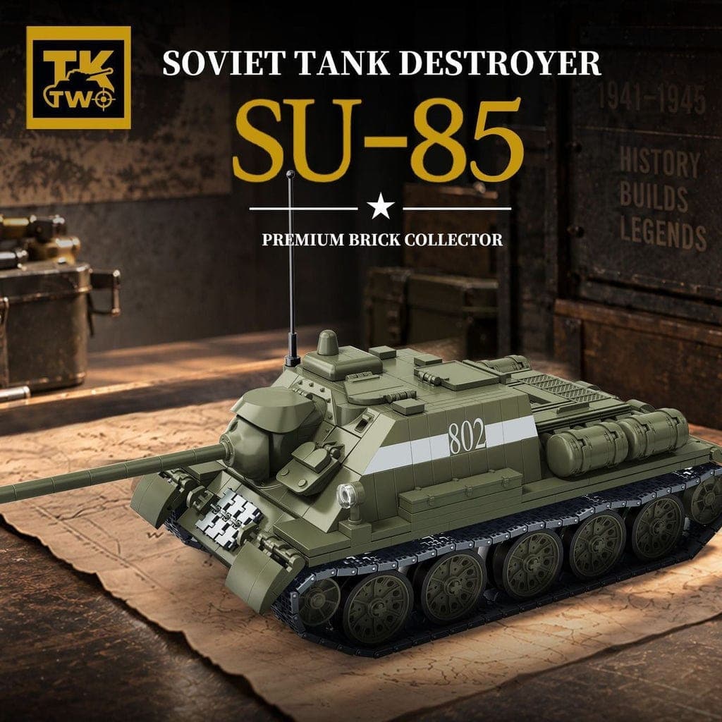 TKTWO TK8010 SU-85 Klemmbaustein-Jagdpanzer mit 1042 Teilen